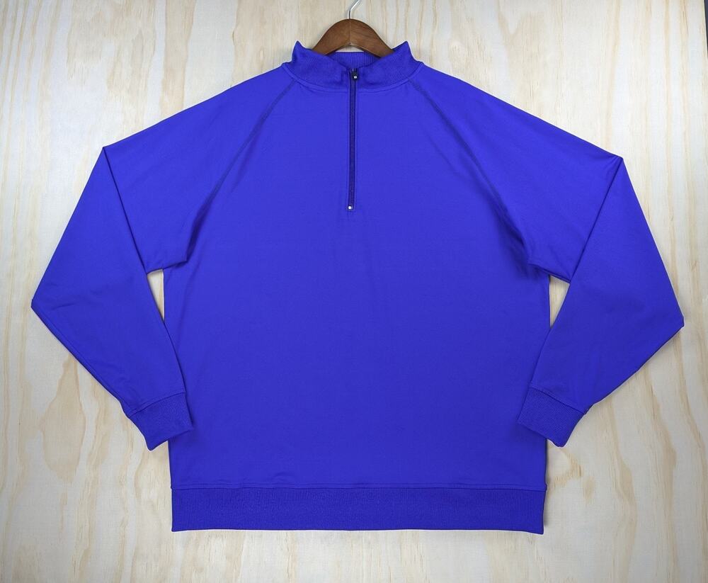 FootJoy Men's XL 1/4 Zip Golf Pullover Purple Blue Stretch Nylon Long Sleeve